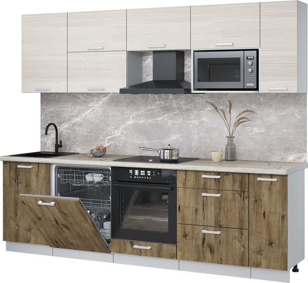 Кухонный гарнитур Интерлиния Мила Лайт 2.6-ПМ2 - фото