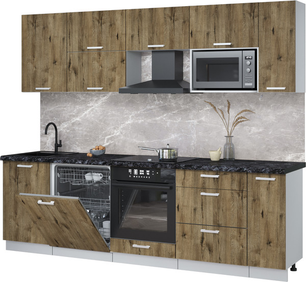 Кухонный гарнитур Интерлиния Мила Лайт 2.6-ПМ2 - фото