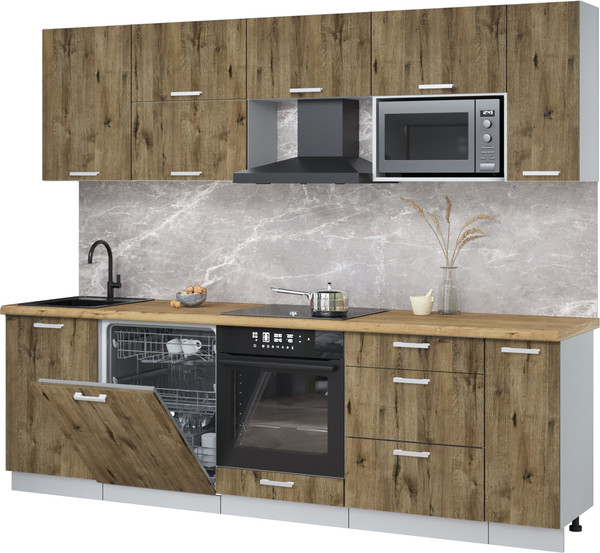 Кухонный гарнитур Интерлиния Мила Лайт 2.6-ПМ2 - фото