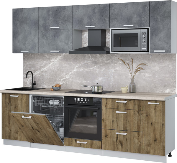 Кухонный гарнитур Интерлиния Мила Лайт 2.6-ПМ2 - фото