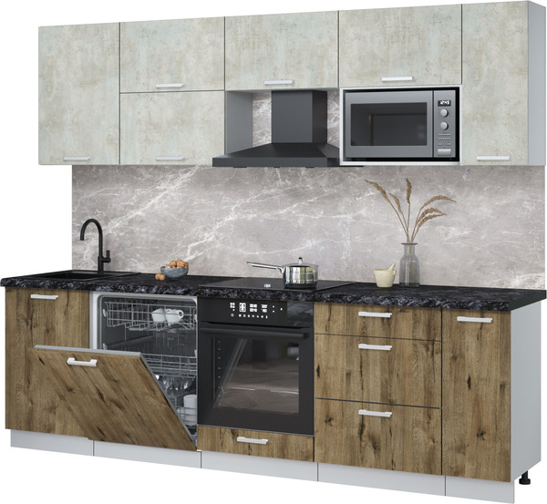 Кухонный гарнитур Интерлиния Мила Лайт 2.6-ПМ2 - фото