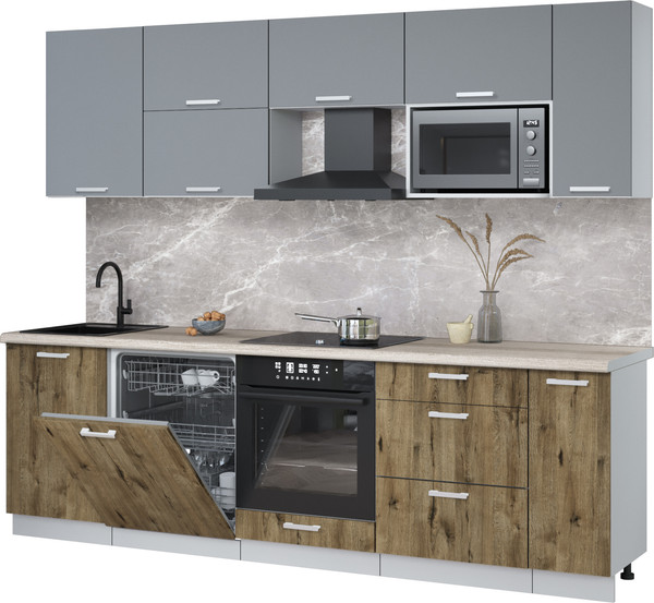 Кухонный гарнитур Интерлиния Мила Лайт 2.6-ПМ2 - фото