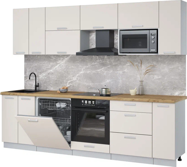 Кухонный гарнитур Интерлиния Мила Лайт 2.7-ПМ2 - фото