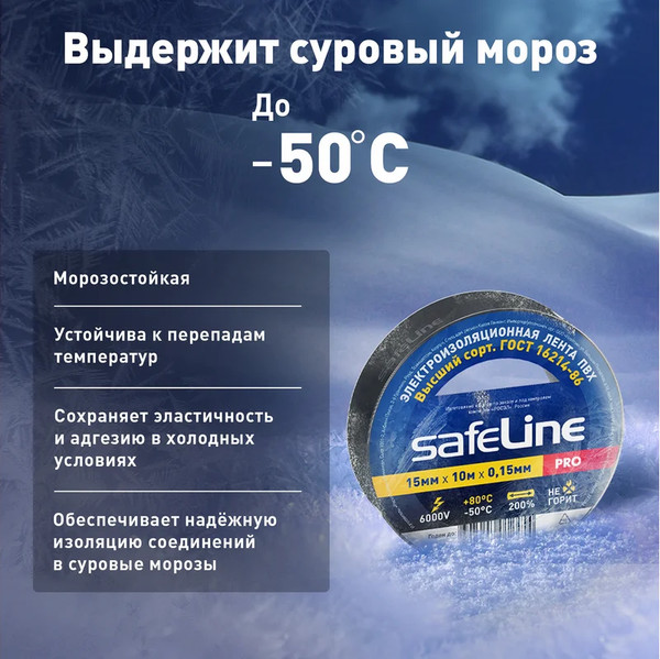 Изолента Safeline 15ммx10м 9356