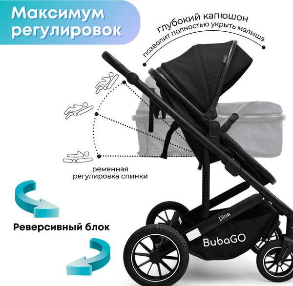 Детская универсальная коляска Bubago Dias 3в1 / BG 167-1