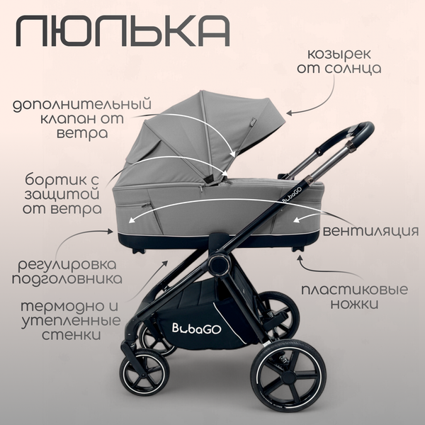Детская универсальная коляска Bubago Niveta 3в1 / BG 192-2