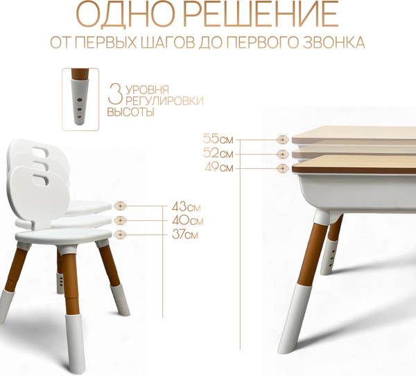 Комплект мебели с детским столом Bubago Crafti / BG190-1