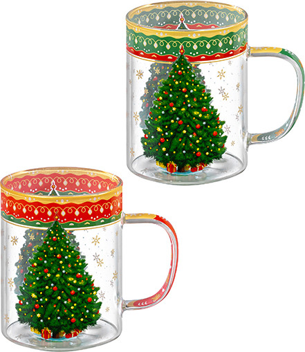 Набор кружек Elan Gallery Новогодняя ёлка / 420821 - фото