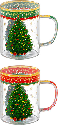 Набор кружек Elan Gallery Новогодняя ёлка / 420821