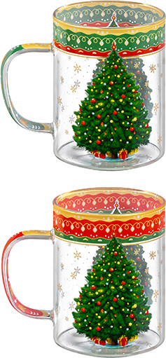 Набор кружек Elan Gallery Новогодняя ёлка / 420821
