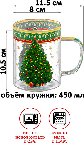Набор кружек Elan Gallery Новогодняя ёлка / 420821