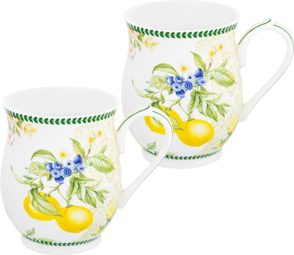 Набор кружек Elan Gallery Лимоны New Bone China / 420774 - фото