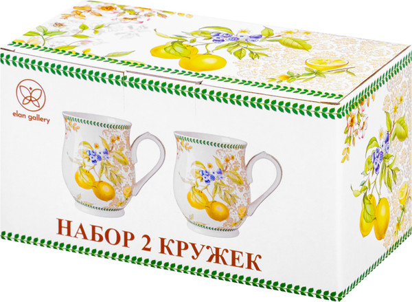 Набор кружек Elan Gallery Лимоны New Bone China / 420774
