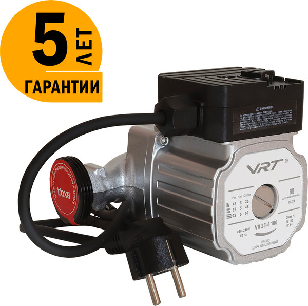 Циркуляционный насос VRT VR 25-6 180 93/67/46Вт с гайками - фото