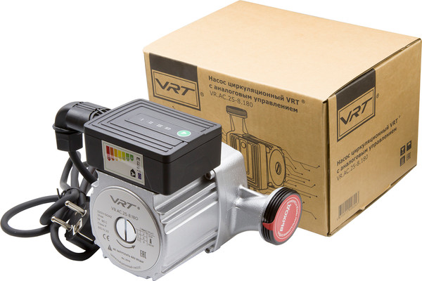 Циркуляционный насос VRT Энергосберегающий VR.АC.25-8.180 5-63Вт с гайками - фото