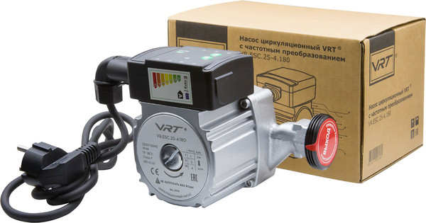 Циркуляционный насос VRT VR.ESC.25-4.180 5-22Вт с частотным регулированием и гайками - фото