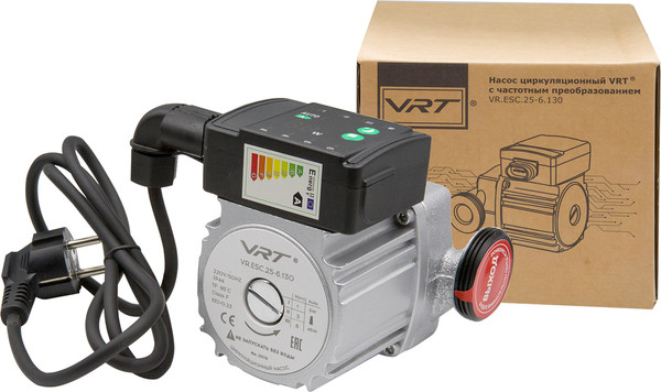 Циркуляционный насос VRT VR.ESC.25-6.130 5-45Вт с частотным регулированием и гайками - фото