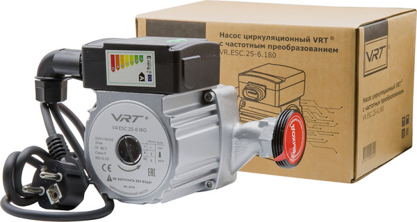 Циркуляционный насос VRT VR.ESC.25-6.180 5-45Вт с частотным регулированием и гайками - фото