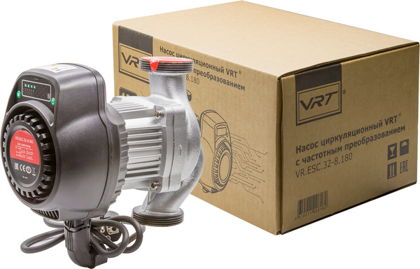 Циркуляционный насос VRT VR.ESC.32-8.180 10-130Вт с частотным регулированием и гайками - фото