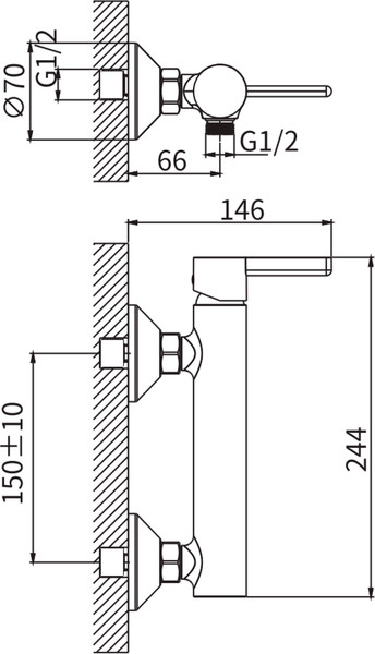 Смеситель Lauter Velvet 21СК9696С с лейкой Fleur 21S00126