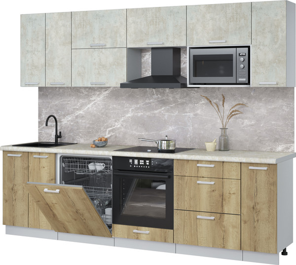 Кухонный гарнитур Интерлиния Мила Лайт 2.7-ПМ2 - фото