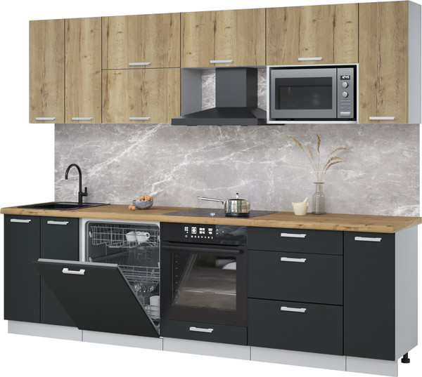 Кухонный гарнитур Интерлиния Мила Лайт 2.7-ПМ2 - фото