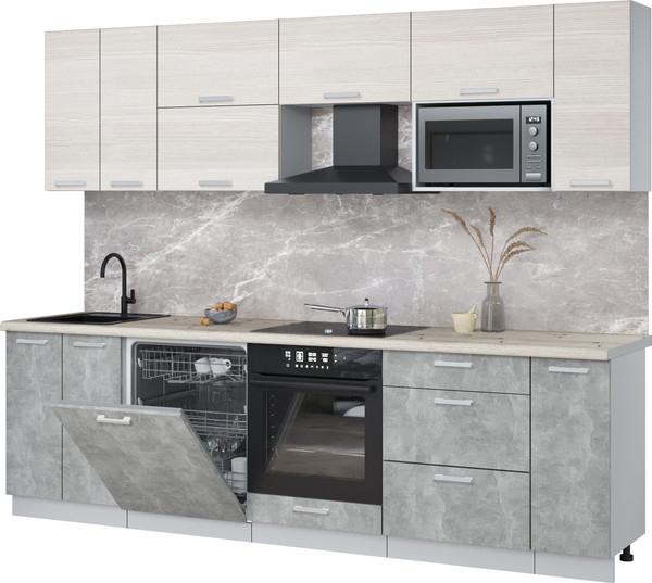 Кухонный гарнитур Интерлиния Мила Лайт 2.7-ПМ2 - фото