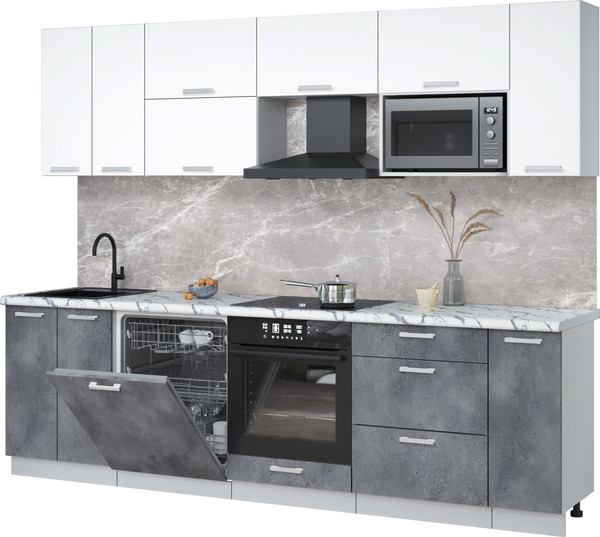 Кухонный гарнитур Интерлиния Мила Лайт 2.7-ПМ2 - фото