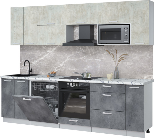 Кухонный гарнитур Интерлиния Мила Лайт 2.7-ПМ2 - фото