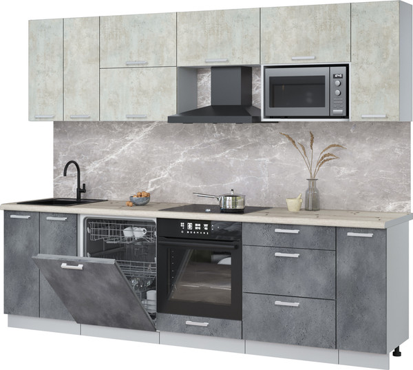 Кухонный гарнитур Интерлиния Мила Лайт 2.7-ПМ2 - фото