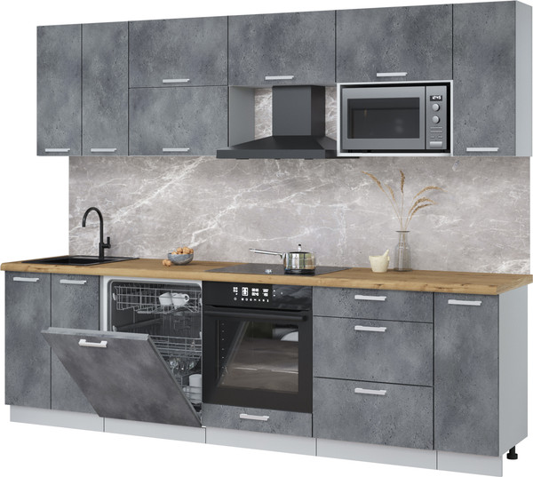 Кухонный гарнитур Интерлиния Мила Лайт 2.7-ПМ2 - фото