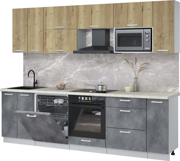 Кухонный гарнитур Интерлиния Мила Лайт 2.7-ПМ2 - фото