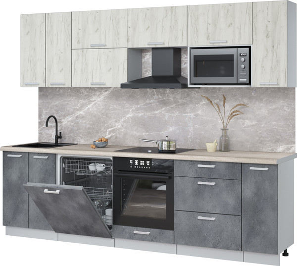 Кухонный гарнитур Интерлиния Мила Лайт 2.7-ПМ2 - фото