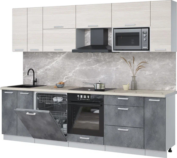 Кухонный гарнитур Интерлиния Мила Лайт 2.7-ПМ2 - фото