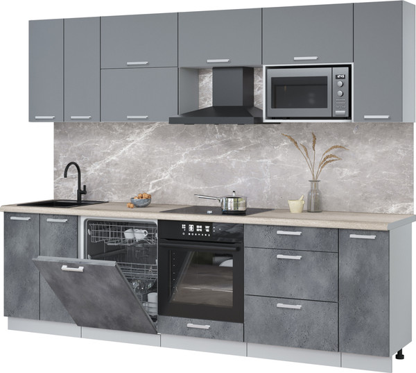 Кухонный гарнитур Интерлиния Мила Лайт 2.7-ПМ2 - фото