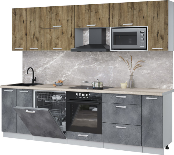 Кухонный гарнитур Интерлиния Мила Лайт 2.7-ПМ2 - фото