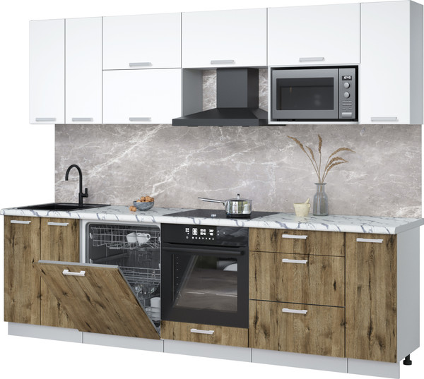 Кухонный гарнитур Интерлиния Мила Лайт 2.7-ПМ2 - фото