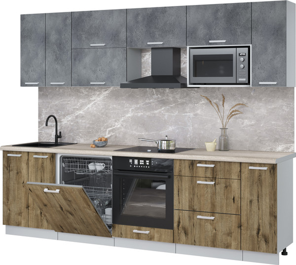 Кухонный гарнитур Интерлиния Мила Лайт 2.7-ПМ2 - фото