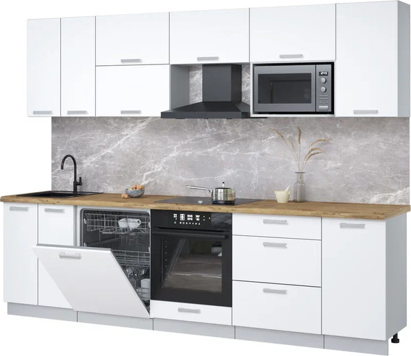 Кухонный гарнитур Интерлиния Мила Лайт 2.8-ПМ2 - фото