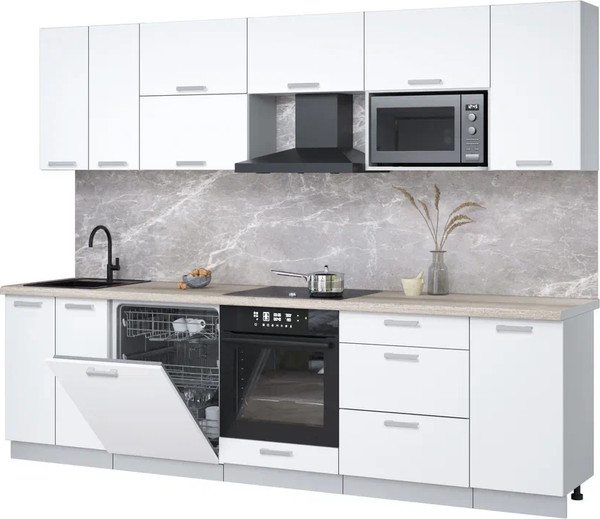 Кухонный гарнитур Интерлиния Мила Лайт 2.8-ПМ2 - фото