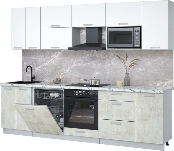 Кухонный гарнитур Интерлиния Мила Лайт 2.8-ПМ2 - фото