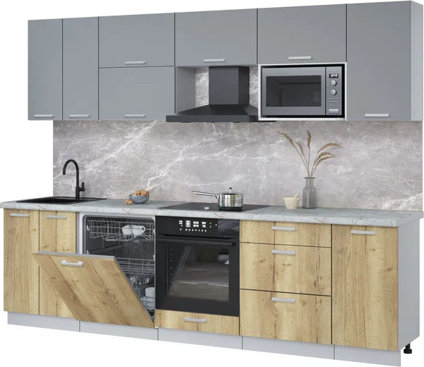 Кухонный гарнитур Интерлиния Мила Лайт 2.8-ПМ2 - фото