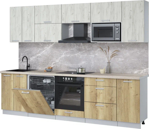 Кухонный гарнитур Интерлиния Мила Лайт 2.8-ПМ2 - фото