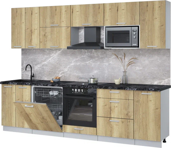 Кухонный гарнитур Интерлиния Мила Лайт 2.8-ПМ2 - фото