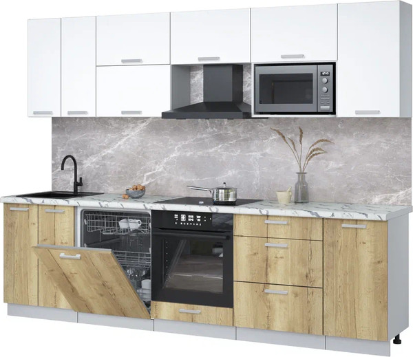 Кухонный гарнитур Интерлиния Мила Лайт 2.8-ПМ2 - фото