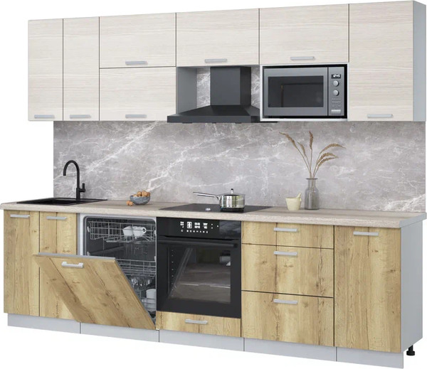 Кухонный гарнитур Интерлиния Мила Лайт 2.8-ПМ2 - фото