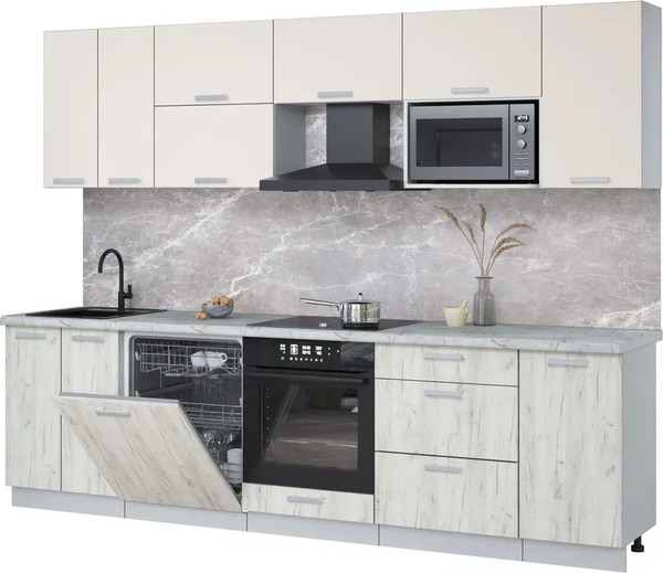 Кухонный гарнитур Интерлиния Мила Лайт 2.8-ПМ2 - фото