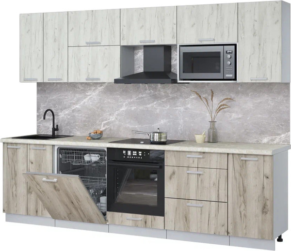 Кухонный гарнитур Интерлиния Мила Лайт 2.8-ПМ2 - фото