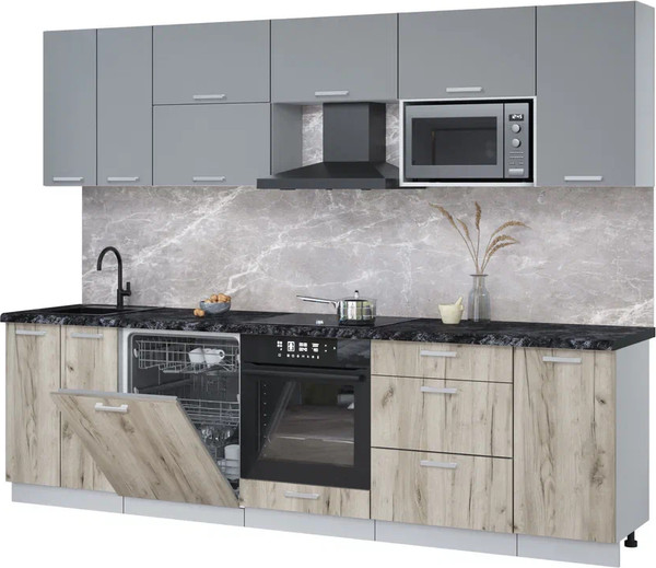 Кухонный гарнитур Интерлиния Мила Лайт 2.8-ПМ2 - фото