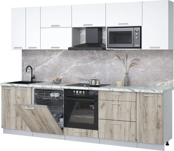 Кухонный гарнитур Интерлиния Мила Лайт 2.8-ПМ2 - фото